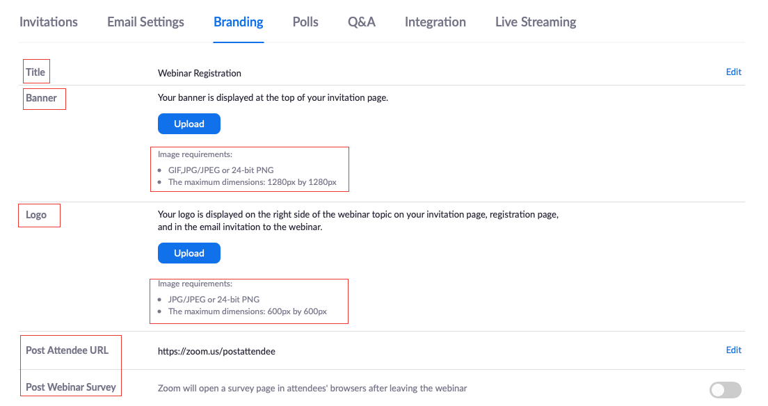 hướng dẫn sử dụng zoom webinar: Branding trên zoom webinar