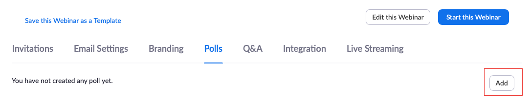 hướng dẫn sử dụng zoom webinar: tạo Poll trên zoom webinar