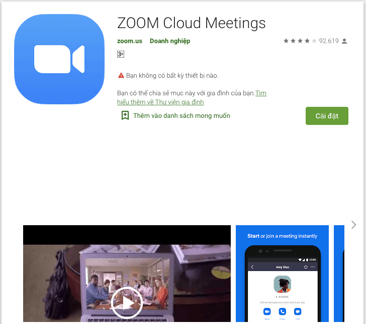 Tải Zoom trên Android