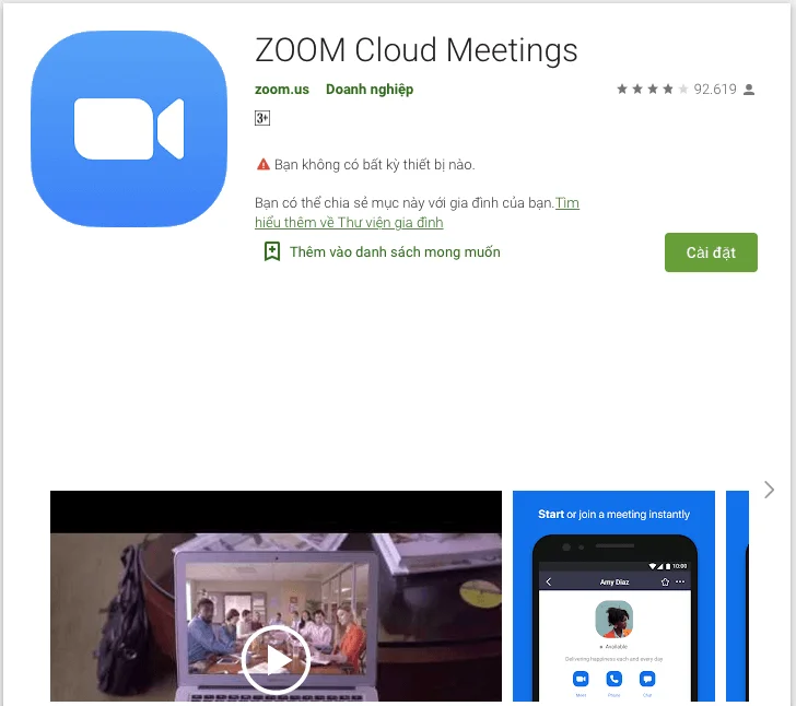 Tải Zoom trên Android