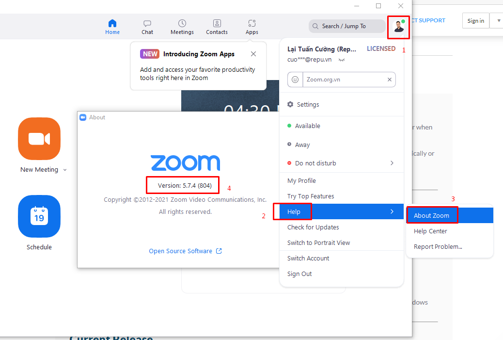 Hướng dẫn kiểm tra Zoom Client đã cài đặt phiên bản mới nhất chưa