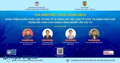 Read more about the article Đại học Kinh tế quốc dân phối hợp với Bộ Tư pháp lựa chọn Zoom tổ chức tọa đàm đối thoại chính sách “Hoàn thiện khung pháp luật về kinh tế và nâng cao hiệu quả tổ chức thi hành pháp luật trong bối cảnh cách mạng công nghiệp lần thứ tư”