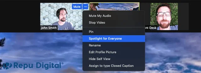 cách sử dụng spotlight trên Zoom