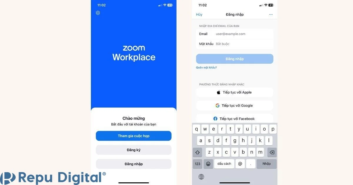 đăng nhập vào zoom trên điện thoại
