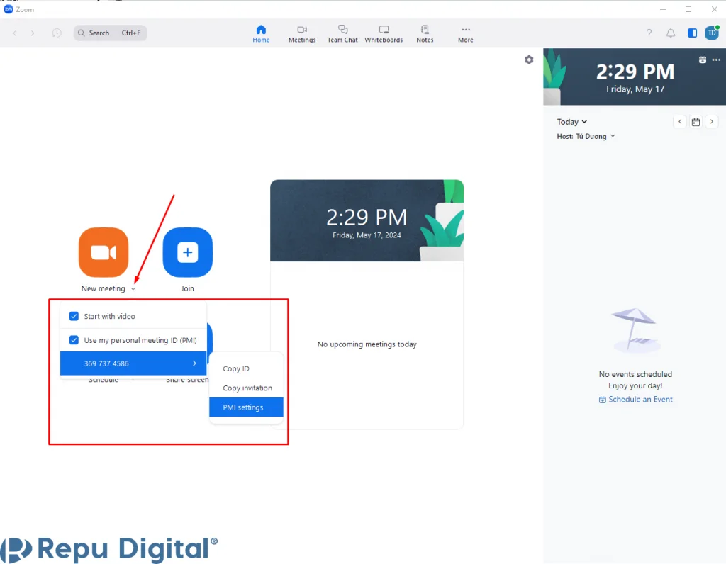 cách tạo cuộc họp Zoom meeting
