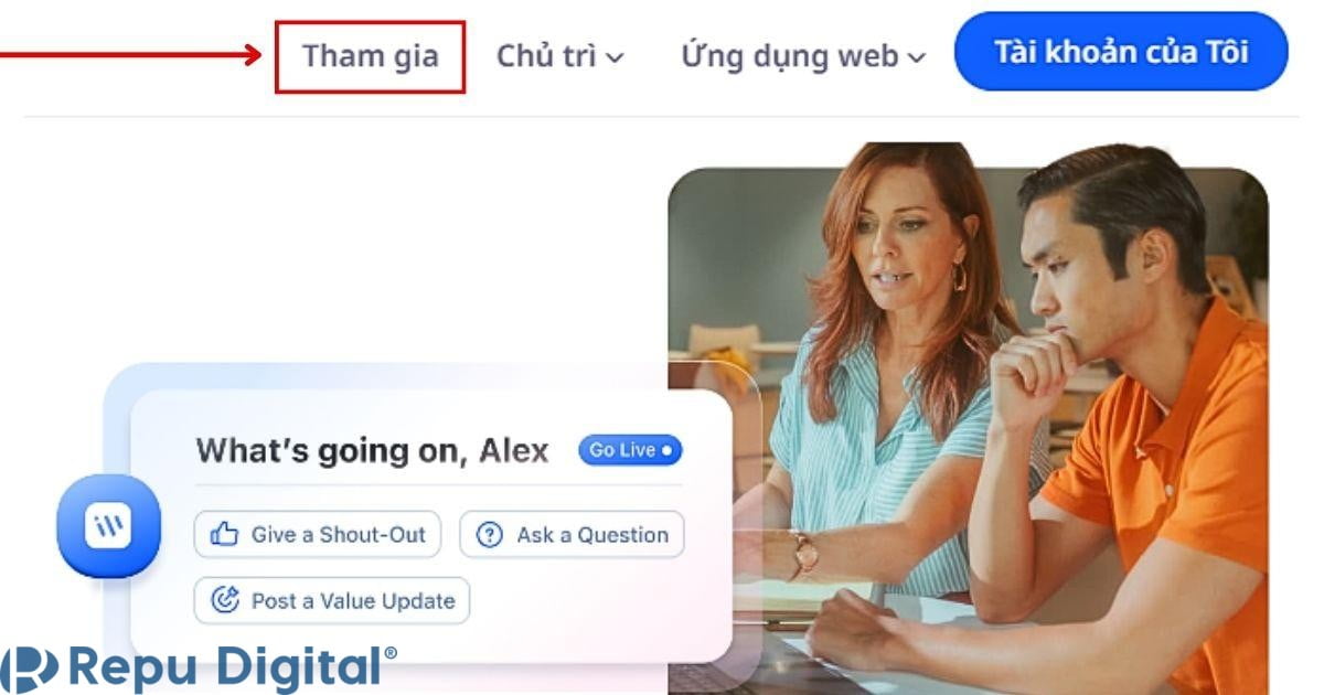 tham gia zoom trên website zoom us